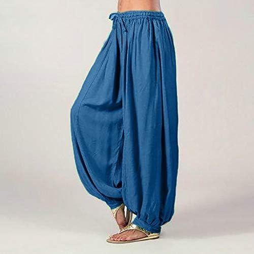 Kadınlar için geniş Bacak Pantolon Artı Boyutu Uzun Pantolon Yüksek Bel Harem Yoga Pilates Pantolon Baggy Çingene Hippi Pantolon