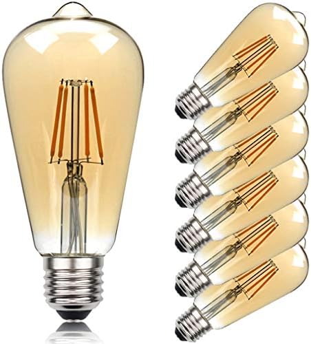 Vintage Edison ampul, E27 Edison vida ampul 4 W / 6 W / 8 W E27 Retro Lamba ST64 akkor ampul sıcak beyaz tatil ışık 2700 K Filament