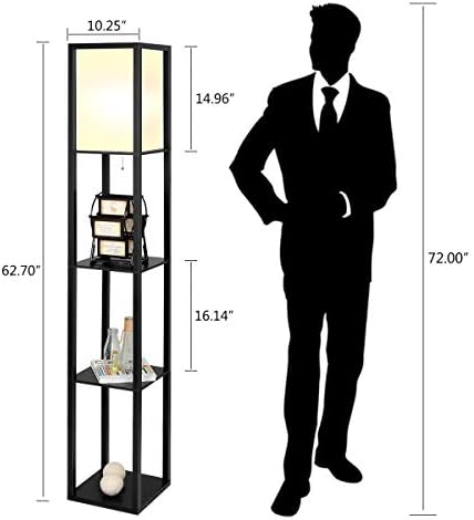 Ev-Adam LED Zemin Lambası-Etagere Tarzı Modern Ayakta ışık Oturma Odaları ve Yatak Odaları için LED ampul Dahil-3 Katlı Depolama