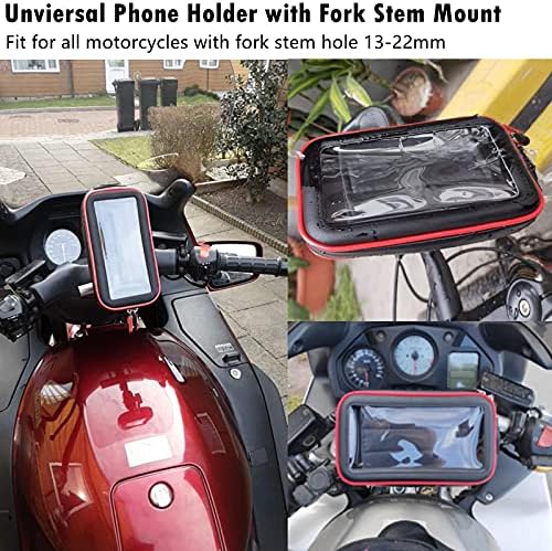 Motosiklet Telefon Montaj Tutucu Su Geçirmez Cep Telefonu Dokunmatik Kılıf Kılıfı ile fermuarlı cebi Kart Yuvaları ve Çatal Kök