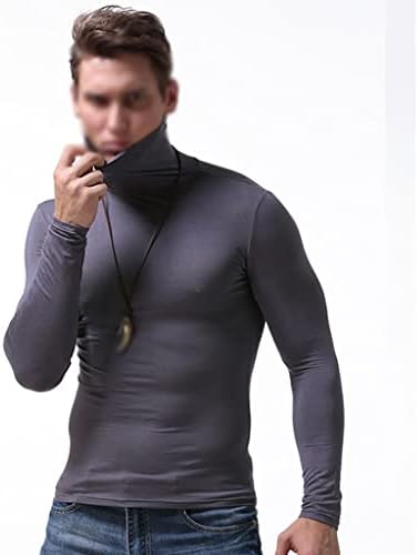 XJJZS erkek Dip Gömlek Iç Çamaşırı Erkek Modal Elastik Sıkı Fanila yüksek Boyun Paçalı Don Yumuşak ve Nefes Şekillendirme (Renk