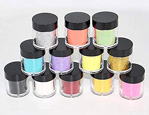 XICHEN 12 Gökkuşağı Renk Glitter Toz Toz Nail Art glitter toz İpuçları dekorasyon Jumbo Boyutu glitter makyaj