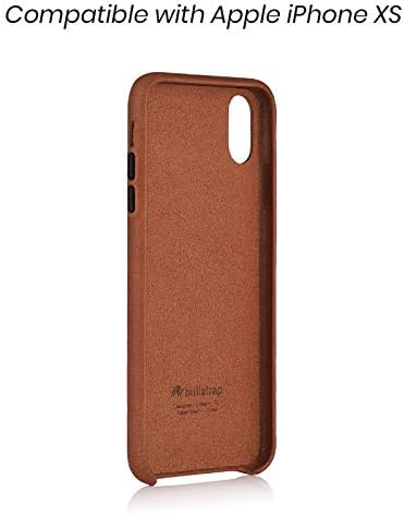 Bullstrap Premium Deri Telefon Kılıfı Apple iPhone Xs, Sienna Brown ile Uyumlu
