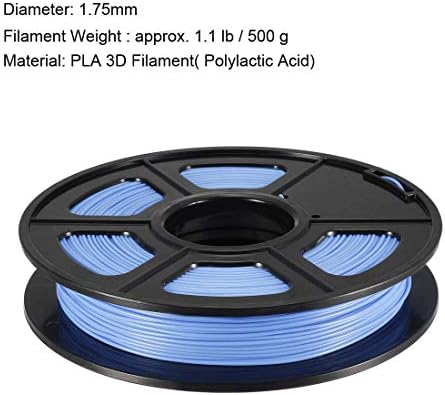 KFıdFran PLA 3D Yazıcı Filamenti, 1,75 mm, (1,1 lbs)500g Makara,Boyutsal Doğruluk +/- 0,02 mm,3D Kalem Dolumları,Açık Mavi(PLA