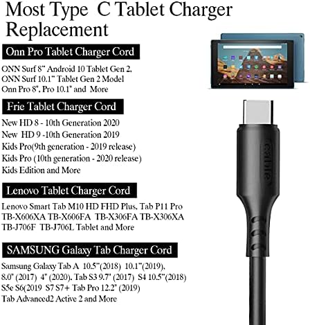 5A Hızlı şarj kablosu Değiştirme için En USB C Modeli Tablet Şarj E-Okuyucu Çocuklar Edition Gibi Samsung Galaxy Tab Bir E S