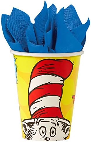 Dr. Seuss Parti Paketi Koltuklar 16-Peçeteler, Tabaklar, Bardaklar ve Çatal Bıçak Takımı-Parti Malzemeleri Süslemeleri, Standart
