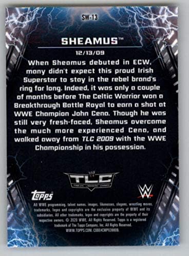 2020 Topps Krom WWE Şok Edici Kazanır SW-13 Sheamus 2009-12-13 Güreş Ticaret Kartı