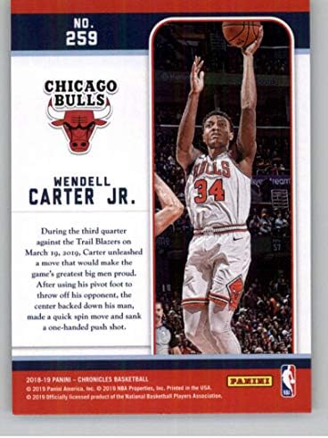 2018-19 Chronicles Base Marquee Bronz Basketbol 259 Wendell Carter Jr. Chicago Bulls Panini Amerika'dan Resmi NBA Ticaret Kartı
