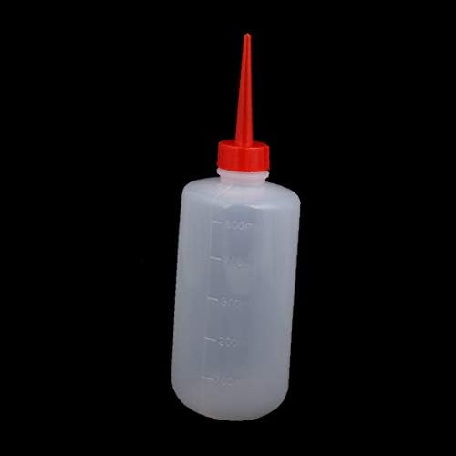 X-DREE 5 Adet 17-Ons LDPE Plastik Kırmızı Düz Sıkmak Ağız Atölye Etiket Yağ Sıvı Tutkal Şişesi(5 Adet 17 - Oncia LDPE Plastik