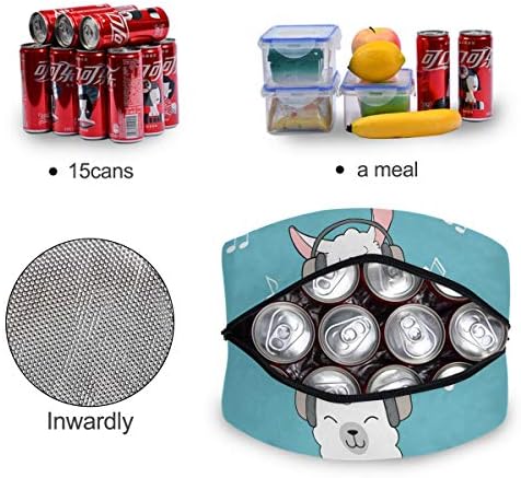 ALAZA Sevimli Llama Öğle Yemeği çantası Tote Yalıtımlı Soğutucu Çanta Kullanımlık Öğle Yemeği kutusu Konteyner Taşınabilir Kadın