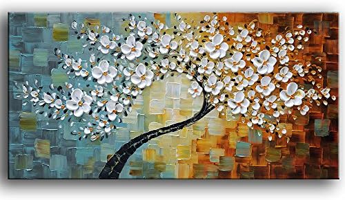 YaSheng Sanat-100 % El-Boyalı Çağdaş Sanat Tuval Üzerine Yağlıboya Doku Palet Bıçağı Ağaç Resimleri Modern Ev İç Dekor Soyut