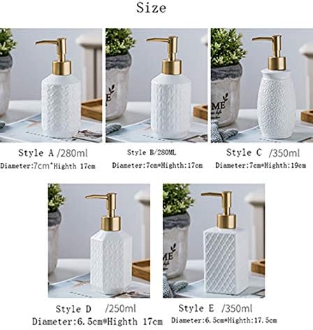 5 Stilleri Saf Beyaz Seramik Kabartma Banyo Sabunu Losyon pompalı dağıtıcı Parfüm Şişesi (Stil A)