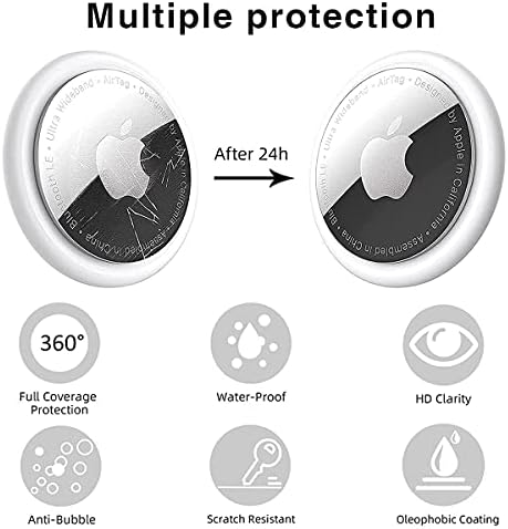 Tutucu Apple AirTag Kılıf ile Uyumlu, AirTag köpek tasması Sırt Çantası, Pet Hava Etiketi Kapak Anti-Kayıp (Beyaz / Siyah)