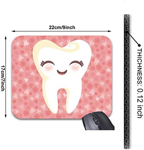 Mousepad Sevimli Diş - Pembe Özelleştirilebilir Fare Mat-Dayanıklı Ofis Aksesuar Hediye