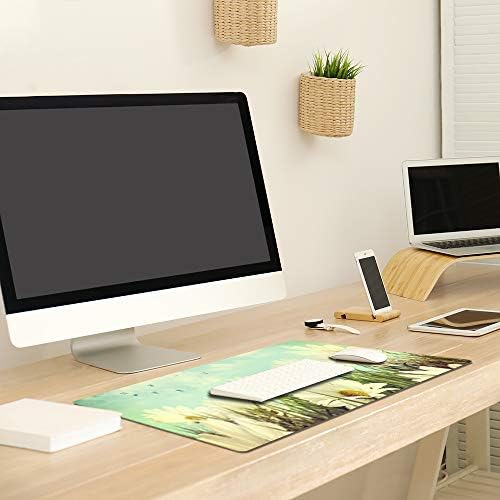 QİYİ Masa Pedi Dizüstü Bilgisayar için Büyük Klavye ve Mouse Pad, PU Deri Masa Örtüsü Koruyucu, Ofis Ev İşleri için Masa dekoru