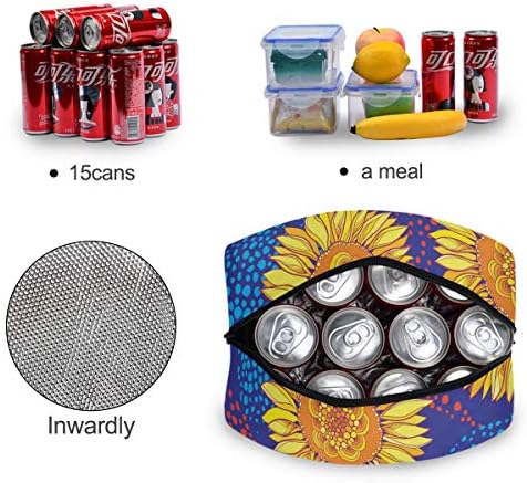 ALAZA Ayçiçeği Öğle Yemeği çantası Tote Yalıtımlı Soğutucu Çanta Kullanımlık Öğle Yemeği kutusu Konteyner Taşınabilir Kadın Çocuk