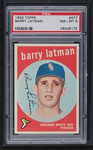 1959 Topps 477 Barry Latman Chicago Beyaz Sox (Beyzbol Kartı) PSA PSA 8.00 Beyaz Sox