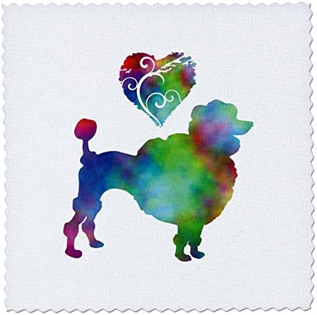 3dRose Love Fino Köpeği-Kravat Boyası Fino Köpeği ve Girdap Kalp Yorgan Kareleri (qs_351920_2)