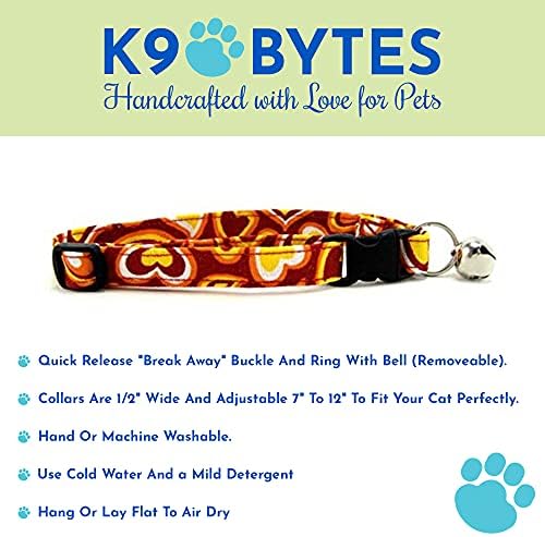 K9 Bytes Curvy Hearts Valentine Sevimli Tasarım Çan ile Kediler (Yavru Kedi) için Ayarlanabilir Yaka.