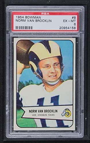 1954 Bowman 8 Norm Van Brocklin Los Angeles Rams (Futbol Kartı) PSA PSA 6.00 Rams Oregon