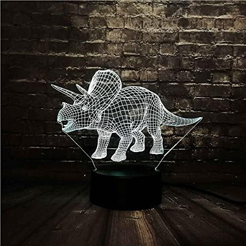 SWTZEQ 3D Illusion Gece Lambası Hayvan Dinozor Dokunmatik Masa Masa Lambası, Uzaktan Kumanda ile 16 Renk Değiştirme Optik USB