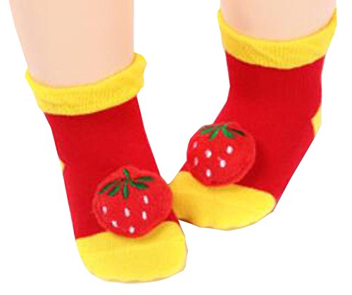 2 Pairs [Berry] Bebek Yürümeye Başlayan Çorap Şerit Çorap Bebek Çocuk için, 6-18 Ay 01