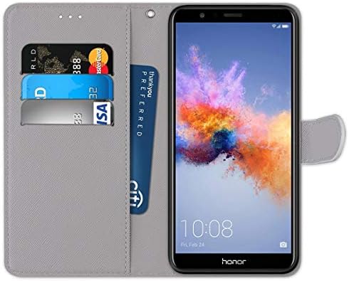 Huawei Onur 7X Durumda, Gift_Source Ince Koruyucu Cüzdan Telefon Kılıfı PU Deri Flip Kickstand Manyetik Kapak Kredi Kartı Yuvaları