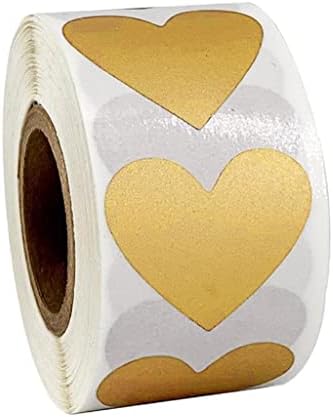 shamjına 1 Rulo 300x Kalp Hediye Paketi Sızdırmazlık Sticker Kraft Etiket DIY Scrapbooking Etiket-Altın
