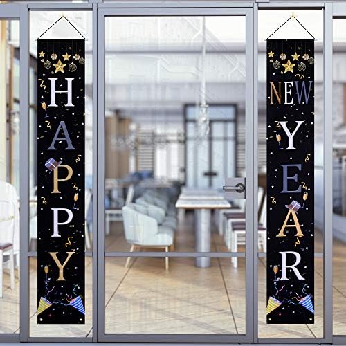 Mutlu Yeni Yıl Kapı Afiş Yeni Yıl Sundurma Işareti Asılı Afiş yılbaşı Partisi Malzemeleri Ev Dekorasyonu