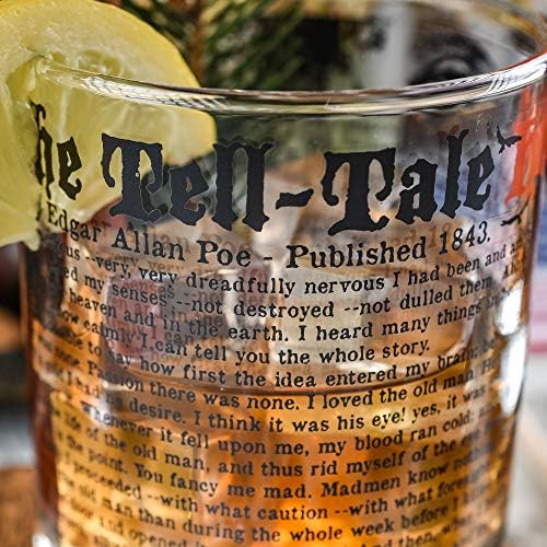 Greenline Goods Viski Bardakları-TellTale Heart Edgar Allan Poe Bardakları | 2'li Set) / Literature Rocks Glass