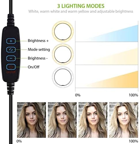 Parlak Selfie Halkası Üç Renkli ışık Alcatel OneTouch Tab 8 HD 10 İnç için Çalışır Canlı Yayın/Makyaj/YouTube/TikTok/Video/Çekim