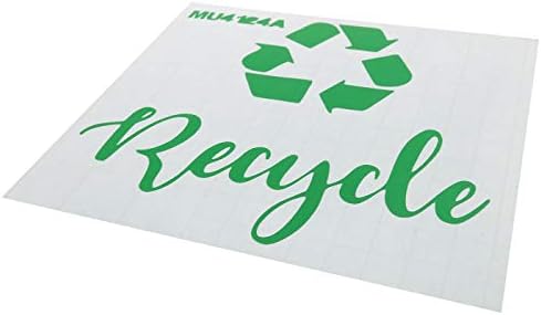 Ruiwaer 4 pcs Geri Dönüşüm ve Çöp Işareti Çıkartmaları için çöp kovaları, çöp tenekesi Yeşil Geri Dönüşüm Sticker Dekor, çöp