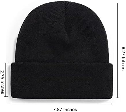 Exemaba Unisex Örgü Manşet Bere Şapka, Düz Renk Kış Sıcak Örme Kayak Kafatası Kap Erkekler Kadınlar için