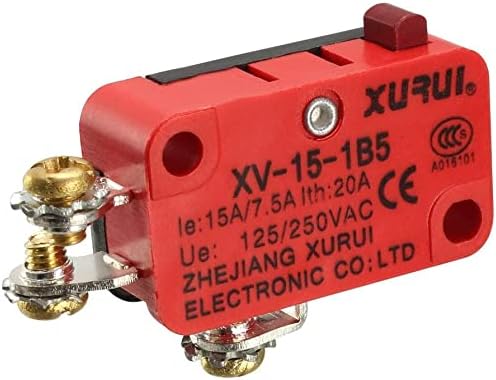 EuısdanAA XURUI Yetkili XV-15-1B5 Kırmızı SPDT NO NC Düğme Hareketi Vidalı Terminalli Mikro Limit Anahtarı (XURUI Autorizado