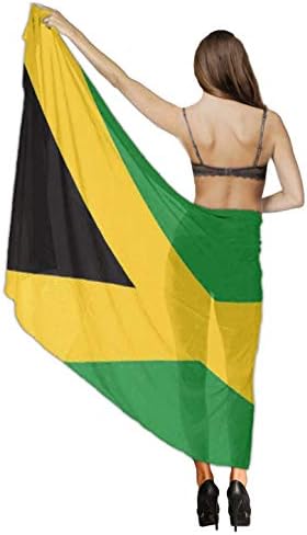 kadın Mayo Cover up Plaj Sarong Wrap Jamaika Bayrağı Eşarp