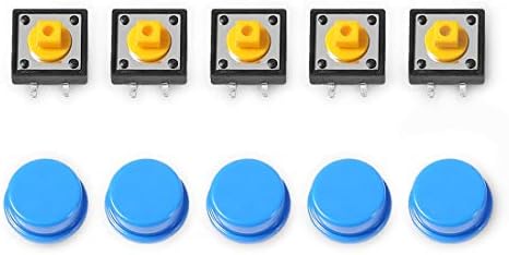 Elektrik Tamir Parçaları 5 ADET LDTR-YJ030 Elektrik Güç Kontrolü 4-Pin Push Button Anahtarları (Siyah). Sarı (Renk :)