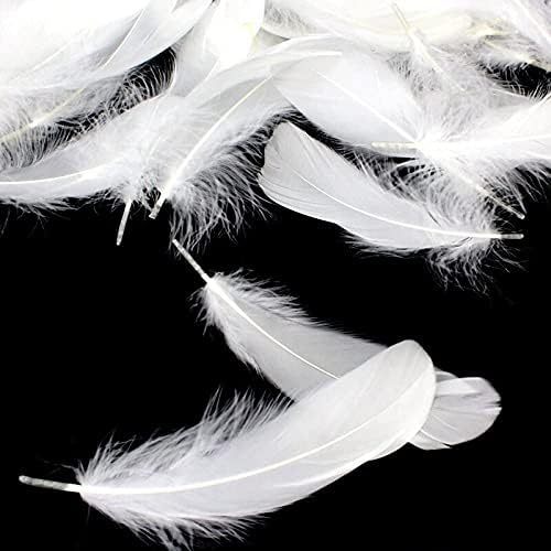 Zamihalaa 20/100 pcs Kabarık Kaz Beyaz Tüyler Plumas DIY Tüyler Takı Yapımı için şapka Dekorasyon Düğün El Sanatları Aksesuarları