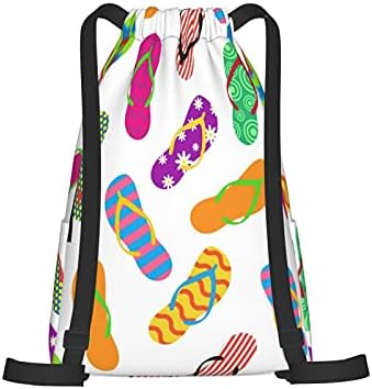 Serin Flip Terlik ipli sırt çantası Spor Salonu ipli çanta Seyahat Büyük İpli Cinch paket İle Kadın Erkek çocuklar için Su Geçirmez