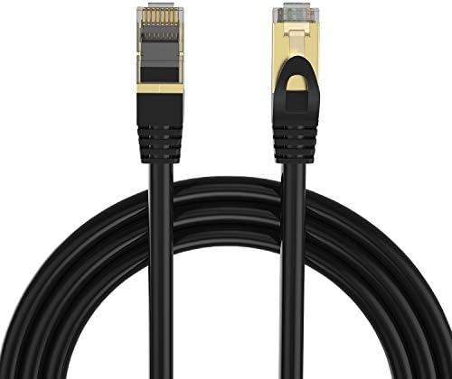 Cat8 Ethernet Kablosu SHD Cat8 Ağ LAN Kablosu Yüksek Hızlı 40 Gbps 2000 MHz SFTP Yama Kablosu Modem,Yönlendirici,PC, Mac, Dizüstü