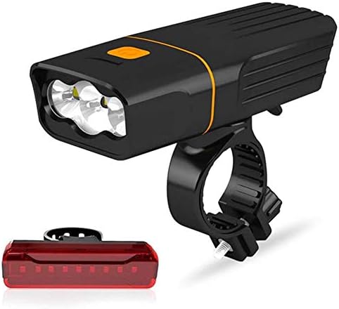 WZM arka bisiklet ışık seti LED gece binmek Far USB şarj ışık 3T6 emniyet uyarı ışığı ışık (Renk: B)