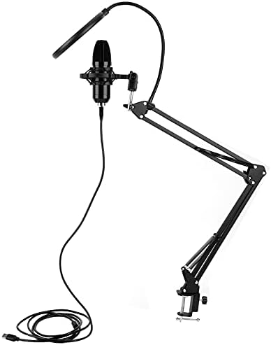 Usb Mikrofon, Usb Güç Kaynağı Mikrofon Şok Standı Tak Ve Çalıştır Pc Masaüstü Dizüstü Bilgisayar için Kayıt Mikrofonu (Düz kafa