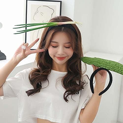 Kızlar Wome Sevimli Sebze Şekli Saç Halkası Yeşil Soğan Patlıcan Havuç Şapkalar Biber Karpuz Saç Bandı Gıda Saç Bantları (02)