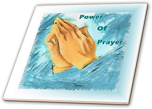 Kelimelerle Dua Eden Ellerin 3D Gül Görüntüsü Dua Gücü Cam Karo, Çok Renkli