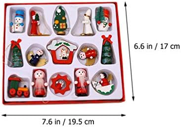 PRETYZOOM 15 pcs Mini Ahşap noel Ağacı Süsler Advent Takvim Stuffers Dolgu Noel Baba Kardan Adam Melekler Noel Ağacı Tiny Asılı