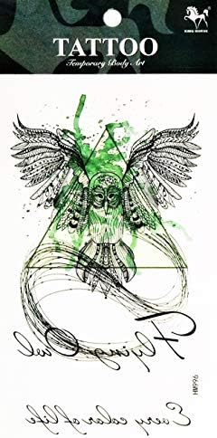 NipitShop 1 Sayfalık Yeşil baykuş Karikatür Fantezi Geçici Dövmeler Kol Sticker Sanat Kol Sticker Vücut Su Geçirmez Dövme Kadınlar