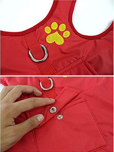 ZHANDIJIPU Rahat Köpek Ceket için Su Geçirmez Rüzgar Geçirmez Geri Dönüşümlü Köpek Yelek Kış Ceket Sıcak Köpek Ceket Soğuk Hava