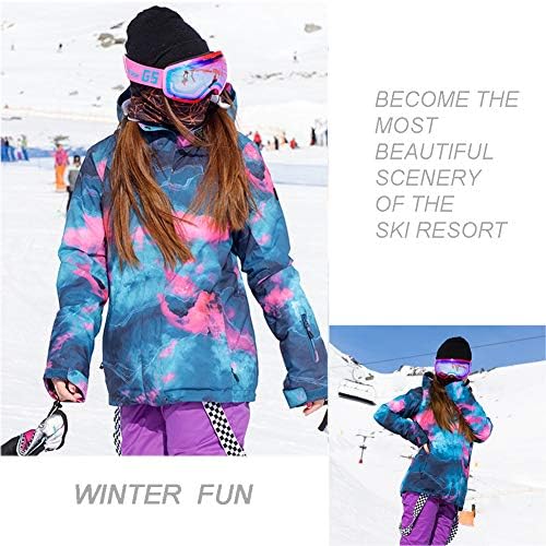 MOUS BİR kadın su geçirmez kayak ceket renkli Snowboard ceket ve önlük pantolon takım elbise