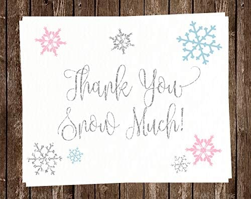 Kış Teşekkür Kartları Teşekkür Ederim Kar Çok Bebek Duş Küçük Kar Tanesi Pembe Mor Mavi Cinsiyet Ortaya Nötr Unisex Doğum Günü