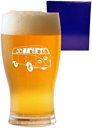 Volkswagen Camper Van Tasarımı ve Hediye Kutusu ile 1 Pint Lale Bira Bardağı