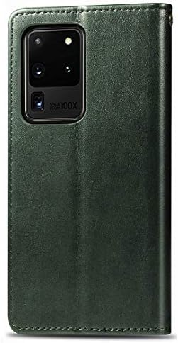 Samsung Galaxy S20 Ultra Kılıf, SATURCASE Premium PU Deri Flip Yuvarlak Mıknatıs Cüzdan Standı Kart Yuvaları Koruyucu Kılıf Kapak